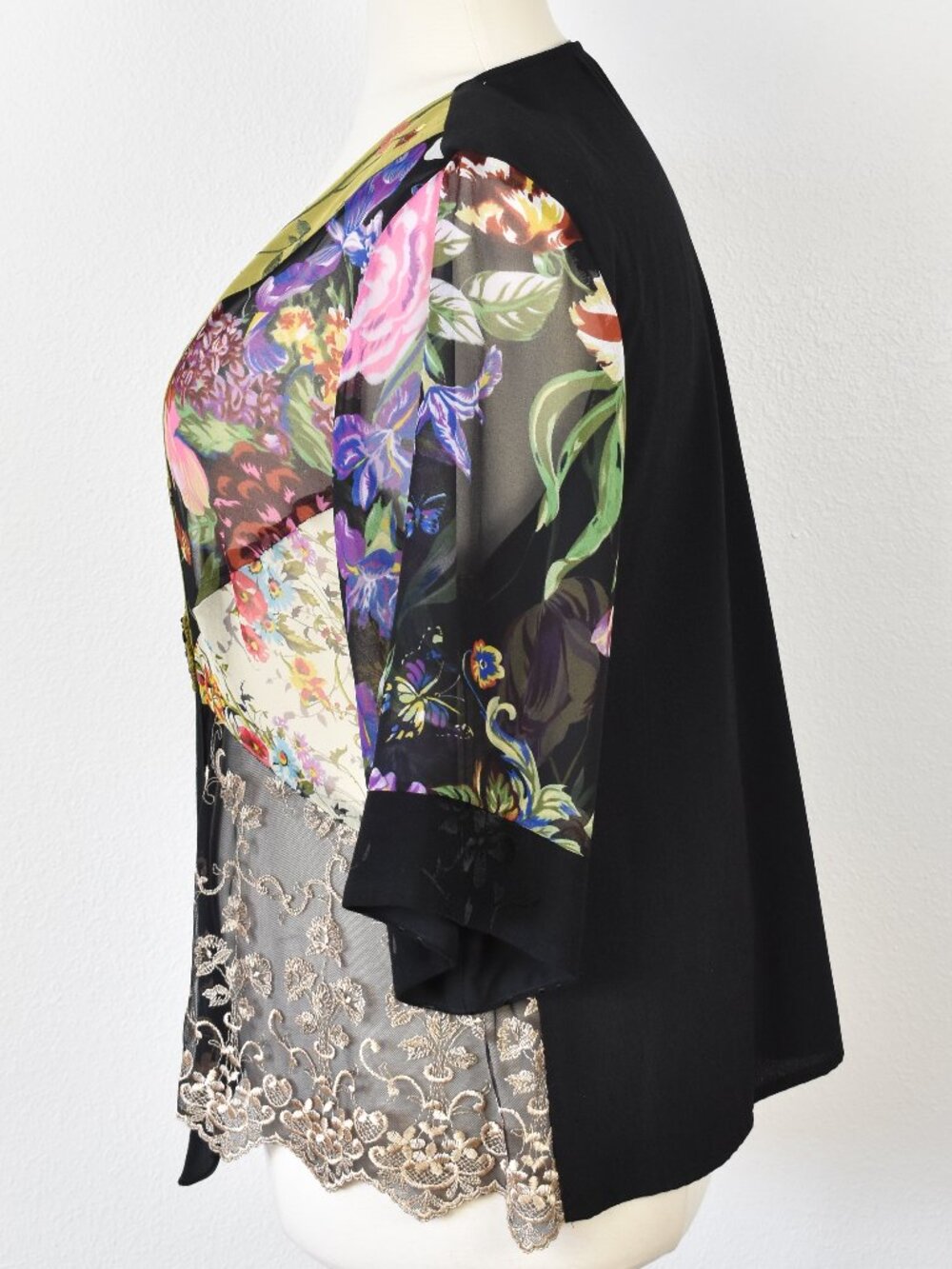 Spencer Alexis Floral Lace Kimono Cardigan Jacket - 1X - Picture 5 of 9